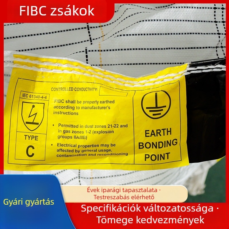 C-típusú vezető tonzsák, vastított antistatikus vezető zsák veszélyes anyagokhoz