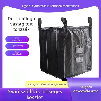 Szénfekete tonnás zsák, rugalmas szövésű konténer ipari felhasználásra