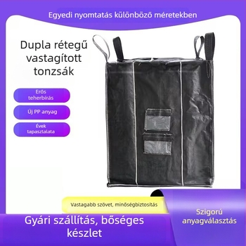 Szénfekete tonnás zsák, rugalmas szövésű konténer ipari felhasználásra
