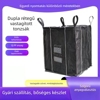 Szénfekete tonnás zsák, rugalmas szövésű konténer ipari felhasználásra