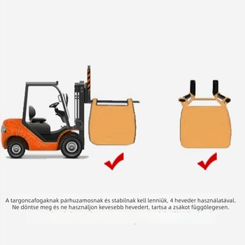 PP szövött tonzsák, teherbírás 1000–2000 kg, konténerzsák cementhez és habarcsokhoz, logóval ellátva
