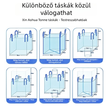 PP Szövött konténerzsák, megerősített és kopásálló, testreszabható igény szerint; szállítható anyagok: műanyag, cement, takarmány, abrazív anyagok; márka Xin Aohua