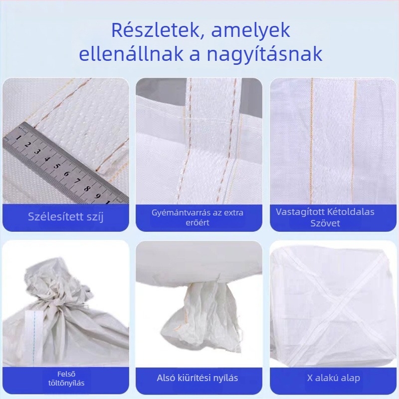 PP Szövött konténerzsák, megerősített és kopásálló, testreszabható igény szerint; szállítható anyagok: műanyag, cement, takarmány, abrazív anyagok; márka Xin Aohua