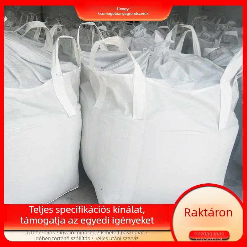 Négy felfogógyűrűs tonzsák sík aljú, széles nyílással; megerősített iszapzsák