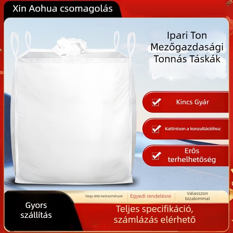 Ipari PP szövött konténerszsák, vastagított, kopásálló, testreszabható; típus: konténerzsák; teherbírás és vastagság kérésre; alkalmas műanyag, cement és takarmsány szállítására