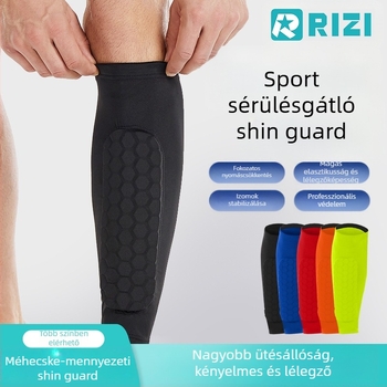 Lélegző Lycra méhsejt szerkezetű sípcsontvédő mandzsetta, futballhoz, kosárlabdához és lovagláshoz