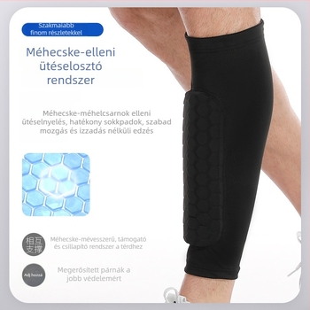 Lélegző Lycra méhsejt szerkezetű sípcsontvédő mandzsetta, futballhoz, kosárlabdához és lovagláshoz