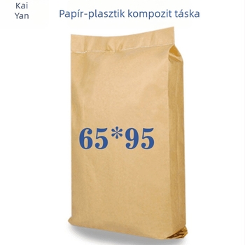 Keverék szövött zsák Kraft papírból és polipropilénből; teherbírás 25–50 kg; kötés vastagsága 155; nyomtatás: LOGÓ