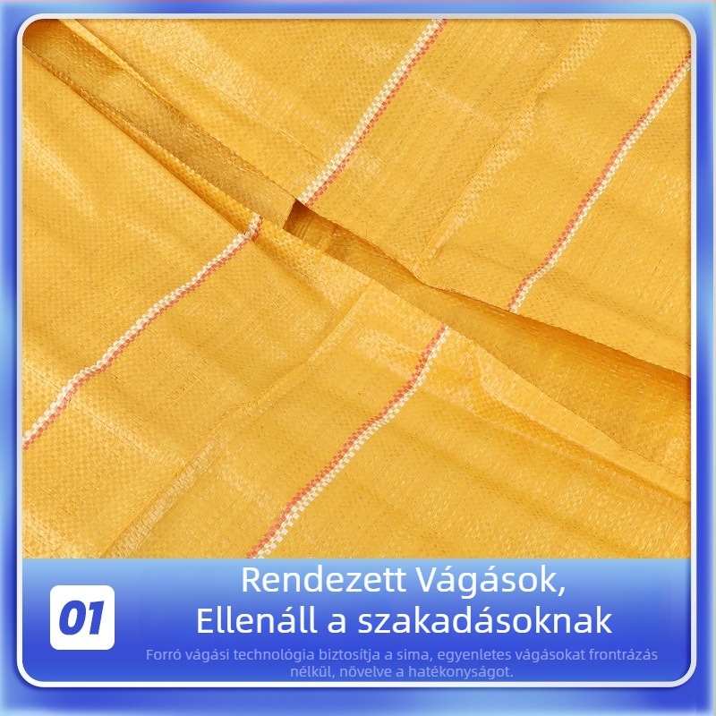 Sárga PP szőtt táska kígyóbőr mintával, nagy méretű, vastagított, ruhák csomagolására