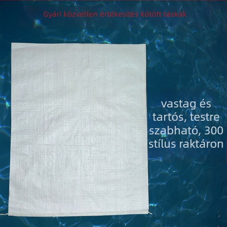 Fehér színű szövött műanyag zsák kígyó bőr mintával, nagy méretű, költöztetéshez és csomagoláshoz, homok és hulladék számára, megerősített