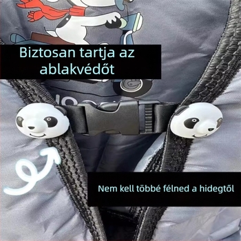 Elektromos jármű szélvédő takaró medve csattal, levehető és állítható, esőálló, mind a négy évszakban (Márka: Friendly; Anyag: Műanyag; Mintázat: Egyszínű; Stílus: Városi egyszerűség; Őszi 2025)