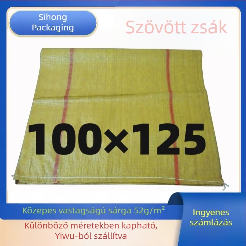 Sihong cementes szőtt zsák, sárga, 100 × 120 cm, PP műanyag, 90 kg terhelhetőség