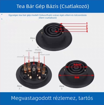 Elektromos vízmelegítő kiegészítő teabár géphez: teáskanna alap, csatlakozó és összekötő