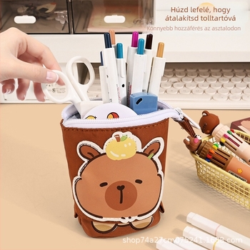 Iskolai tolltartó Kapibara rajzfilm mintával, vászon anyag, IN-stílus, márka Ltianyu/Tianyu