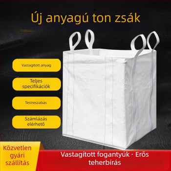 Ipari tonnás zsákok, újak, vastagítottak és kopásállóak, 1-2 tonnás, függő zsákokkal