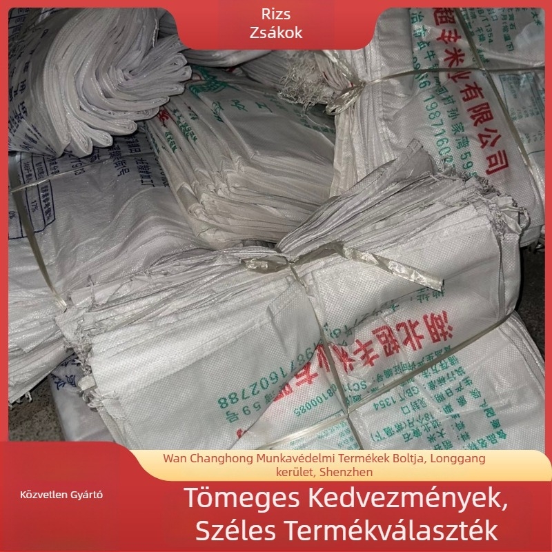 Szövött rizsszák kemény héjú műanyag borítással, változatos típusok és méretek, gabonákhoz