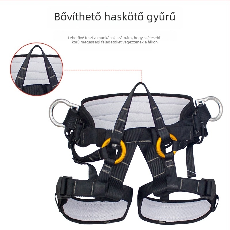 Huashida hegymászáshoz és sziklamászáshoz használható biztonsági öv, poliészter öv, nagy szilárdságú huzallal, típus: ülésbiztonsági öv
