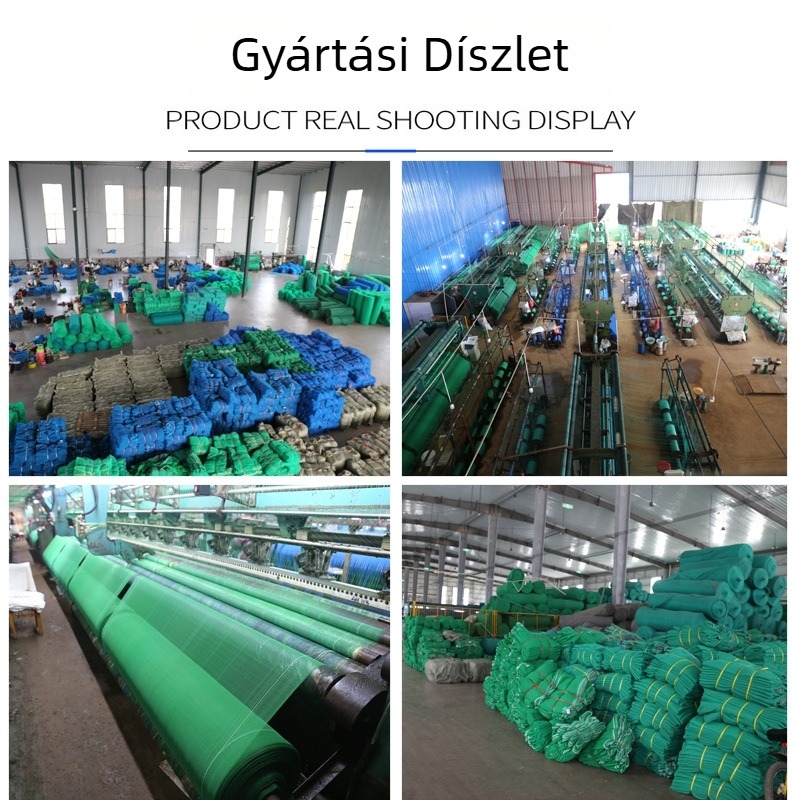 Polietilén építőipari védőháló, tűzálló, esés elleni védelem, nemzeti szabvány szerint.