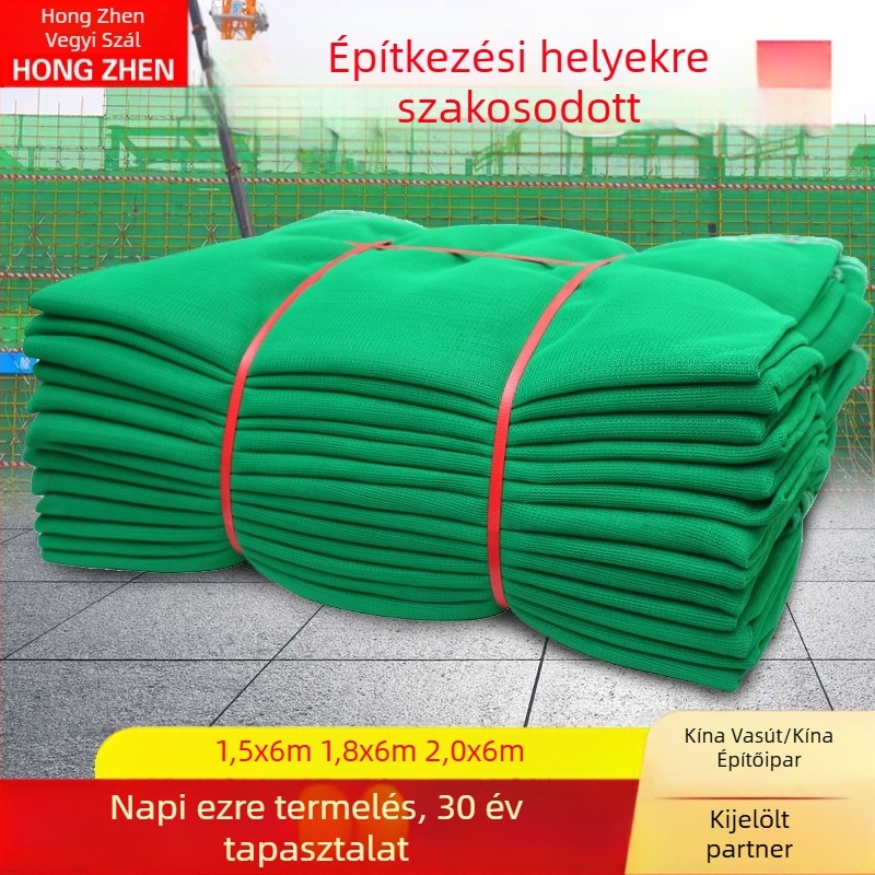 Polietilén építőipari védőháló, tűzálló, esés elleni védelem, nemzeti szabvány szerint.