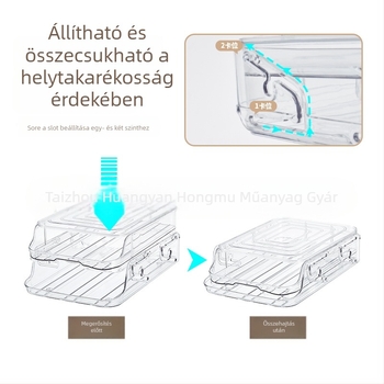 Tojás tároló doboz - összecsukható, PET anyagból, élelmiszer-minőségű, hűtőszekrényhez való