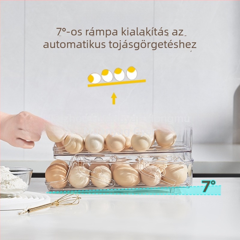Tojás tároló doboz - összecsukható, PET anyagból, élelmiszer-minőségű, hűtőszekrényhez való
