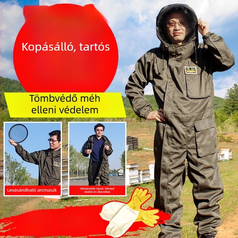 Méhészeti védőruha – teljes készlet, légáteresztő, méhek elleni védelem, szétválasztott kialakítás