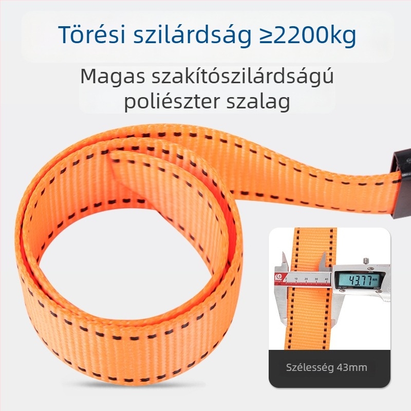 Ötpontos biztonsági heveder kettős horogokkal, poliészter rostból, kültéri munkához magasban