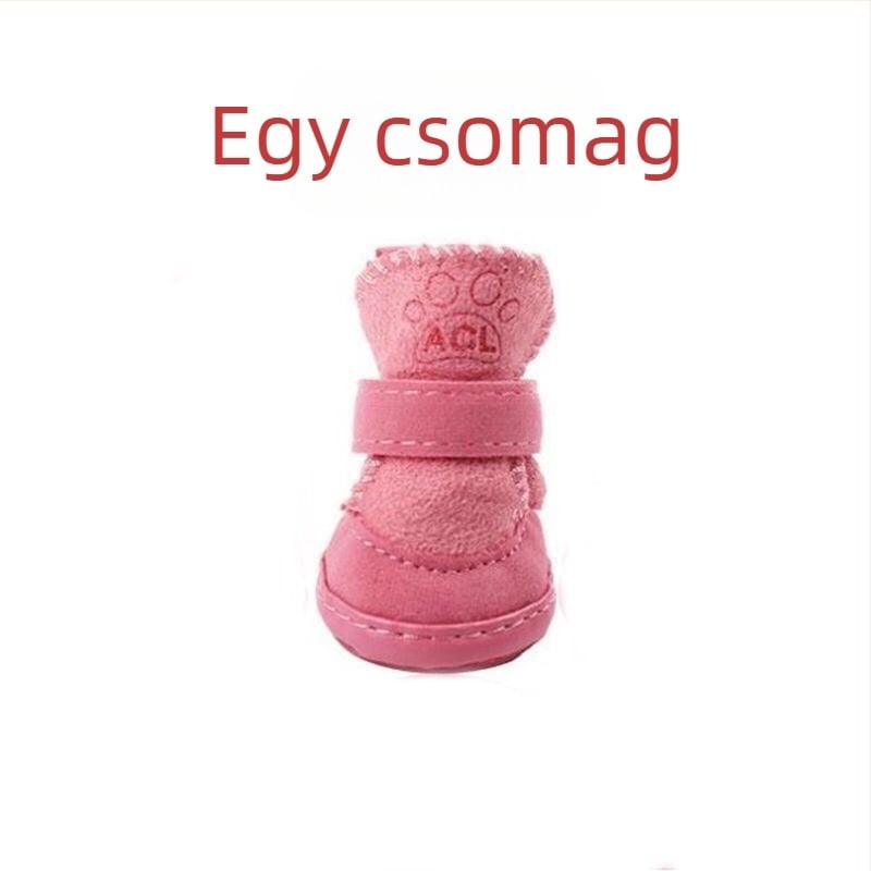 Téli kutya cipők kicsi fajtáknak (Bichon) – csúszásmentes, meleg pamut belsővel, hóban használható