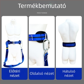 Villanyszerelő biztonsági öv oszlopmászáshoz, egyoldali deréköv, 100 kg teherbírás, PP öv, poliészter kötél, kötélhossz 2 m