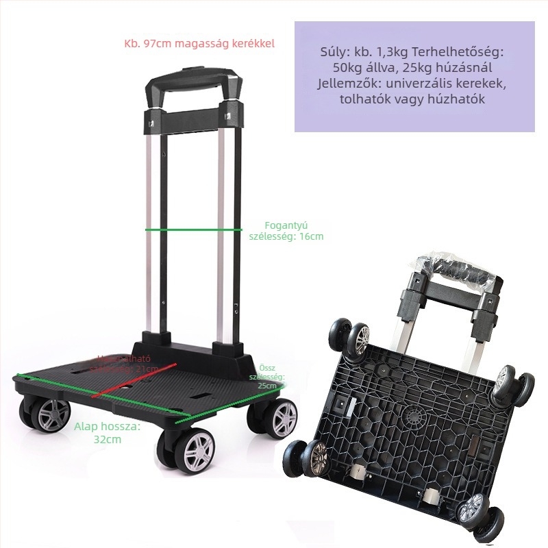 Alumínium univerzális kerekes troliváz – hordozható, összecsukható keret iskolai táskákhoz és hátizsákokhoz, 2024 tavasz, funkció 106850