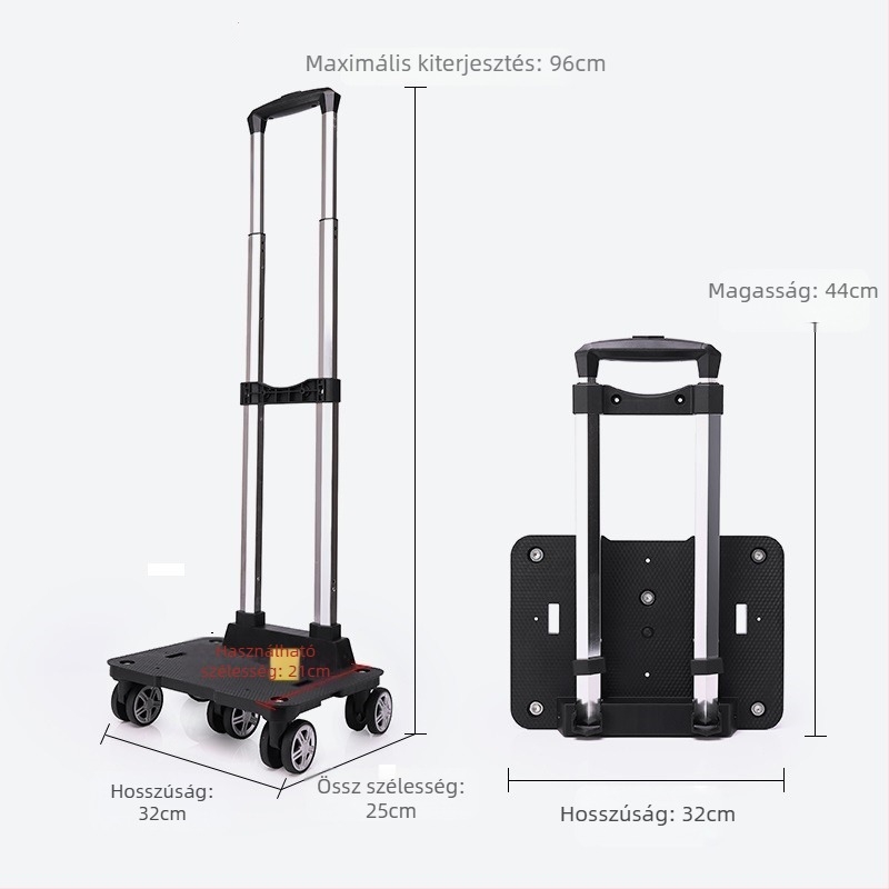 Alumínium univerzális kerekes troliváz – hordozható, összecsukható keret iskolai táskákhoz és hátizsákokhoz, 2024 tavasz, funkció 106850