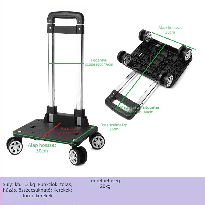 Alumínium univerzális kerekes troliváz – hordozható, összecsukható keret iskolai táskákhoz és hátizsákokhoz, 2024 tavasz, funkció 106850