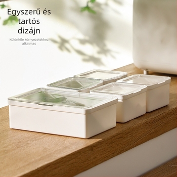 PP+PS anyagú fedeles tároló doboz, 2 L kapacitás, porálló, osztókkal, egymásra tehető