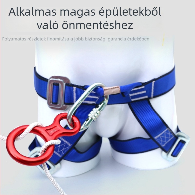 Mászóbiztonsági hám, féltestes kialakítás, poliészter, zuhanás elleni védelem