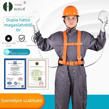 Huatai biztonsági öv magassági munkákhoz dupla kampóval és kötéllel kültéri építkezéseken