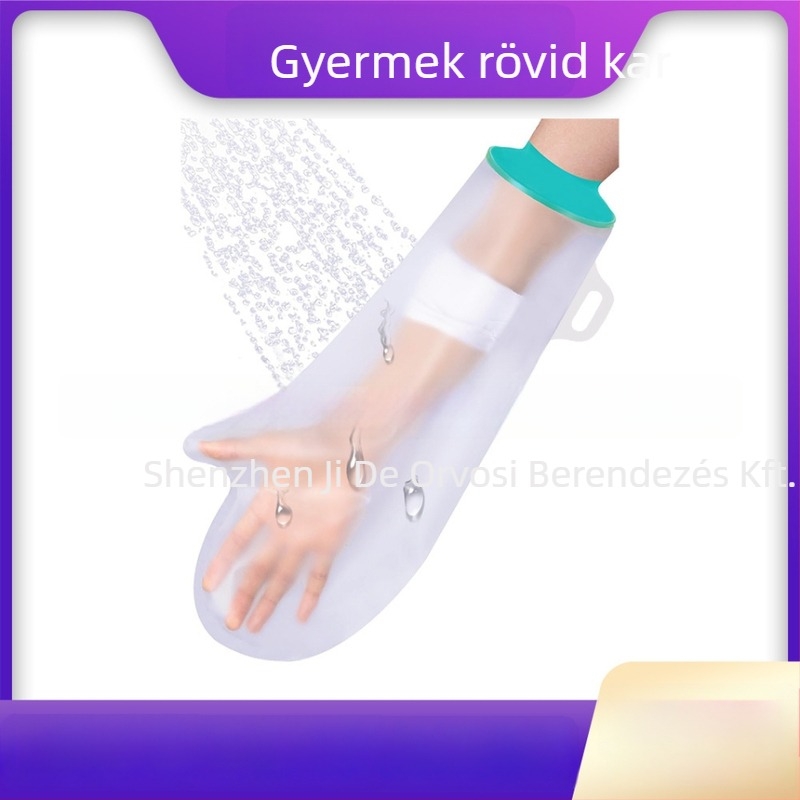 Szilikonból készült, vízálló fürdető védőburkolat rövid karos gipsz utáni fürdéshez, 70 g