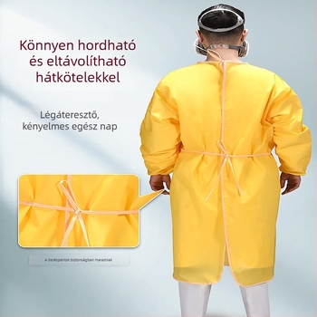 Egyrészes vegyi védő kötény, bevont nemszőtt anyagból, C osztályú, vegyi ipar számára.
