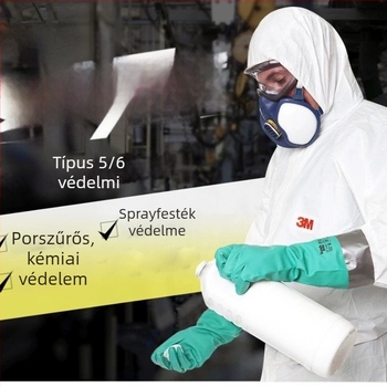 3M4515 Egyrészes teljes testvédő ruházat – lélegző, vegyi anyagokkal szemben ellenálló, antistatikus, porálló