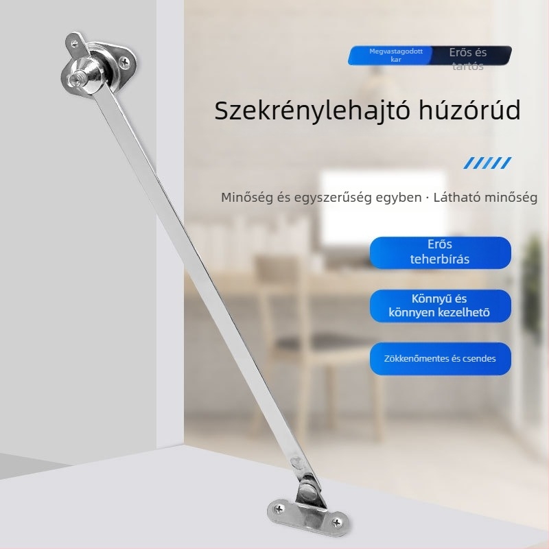 Alsó szekrényajtó támasztó rúd, két részes húzórúd, cink ötvözet tengely, görbített fogantyú, modell 502