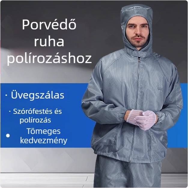 Üvegszálas porvédő védőruha homokszóráshoz, egész éves viselet, nagy méret