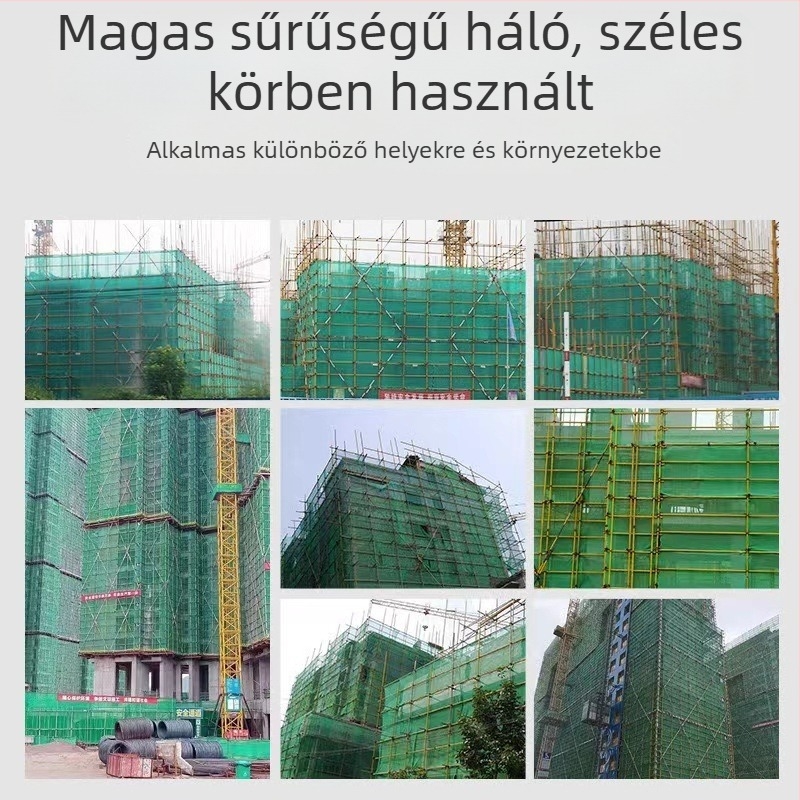 Tűzálló biztonsági háló – polietilén, külső keretes védőháló építkezésre (Modell: Biztonsági háló; Teherbírás: 100)