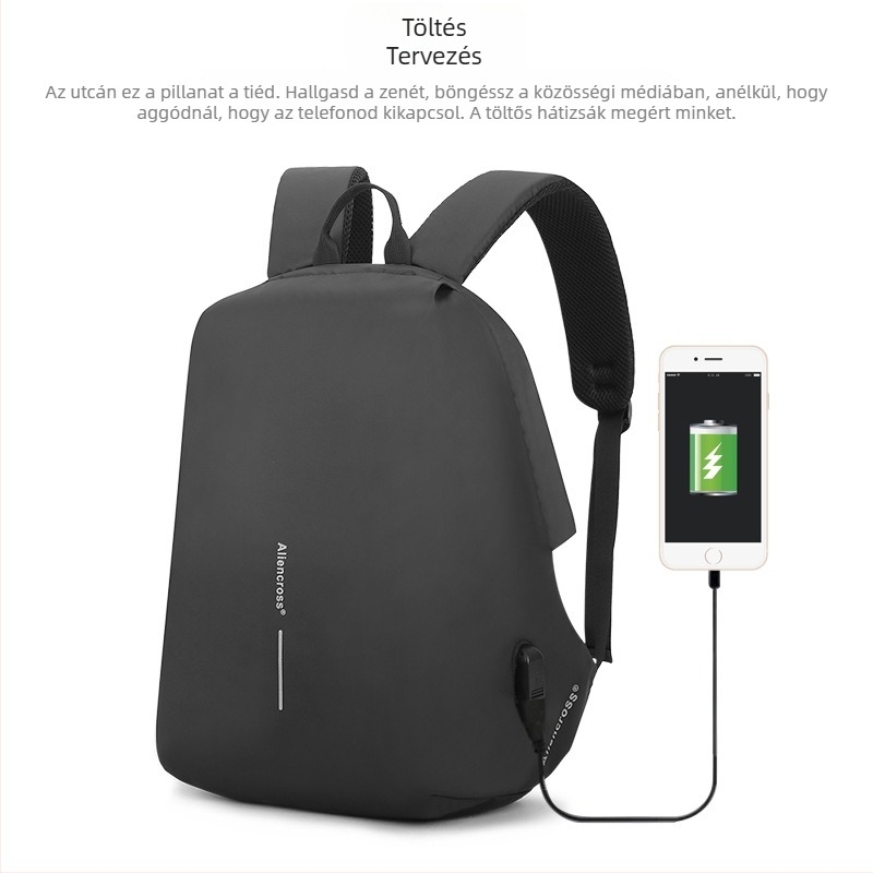 Utazáshoz készülő laptop hátizsák, vízálló, könnyű, lopás elleni védelem, USB, 20–35 L, 14 hüvelykes laptophoz