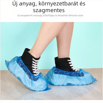 Duplán megerősített egyszer használatos cipővédő – por-, vízálló, csúszásmentes, műanyagból.