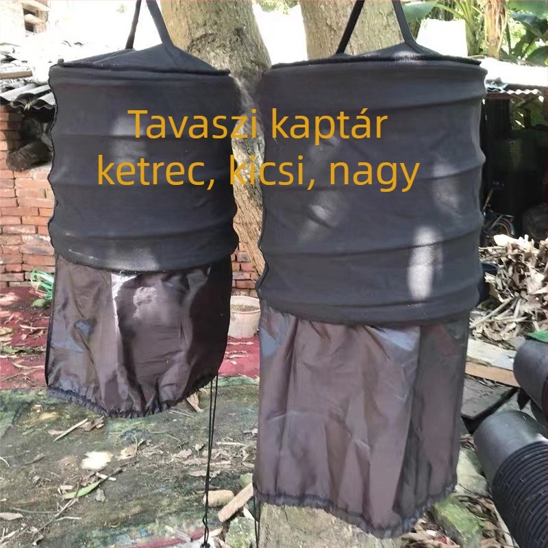 Új rugós teljes méhketrec-készlet, összecsukható, lélegző fekete anyag, automatikus visszapattanás, kültéri használatra.