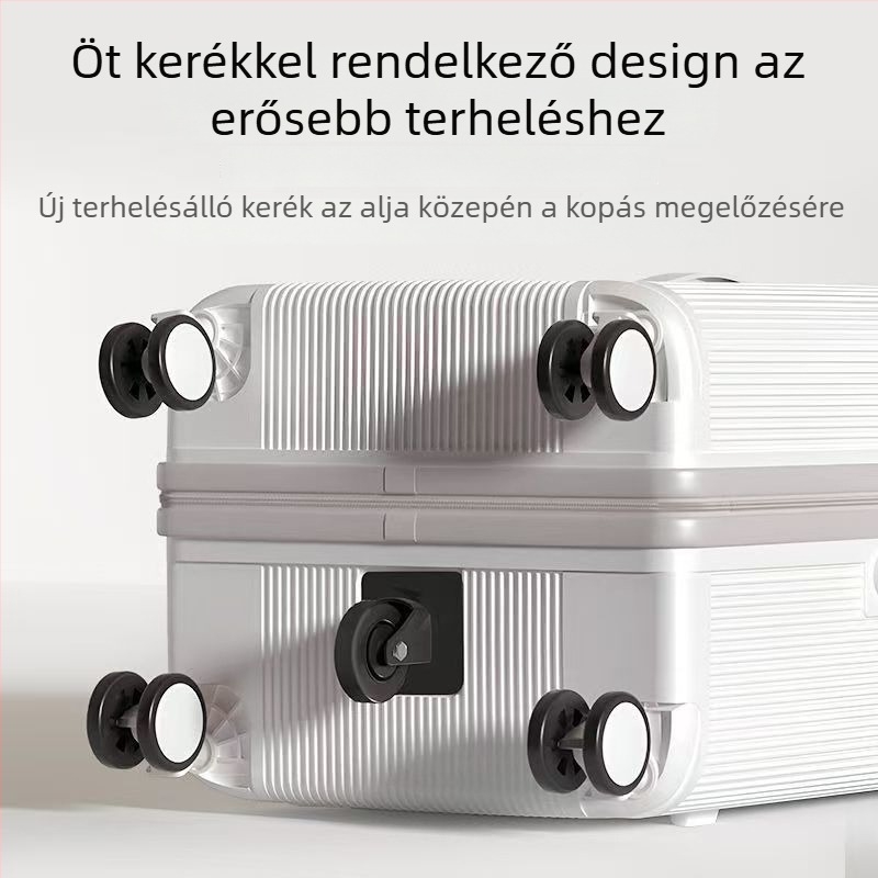 Üzleti elit polikarbonát gurulós koff, USB-porttal, vízálló és kopásálló, lopás elleni védelem, univerzális kerekek, zipzáras nyitás