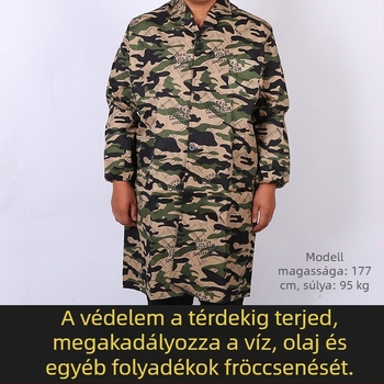 Férfi kamuflázz hosszú munkaruha, hosszított szabás, kopásálló, meleg és foltálló védő munkaruha