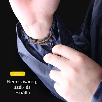 Youdaoshi hosszú egyben esőkabát munka- és kültéri őrzéshez, hegymászáshoz, fényvisszaverő csíkkal, sötétkék