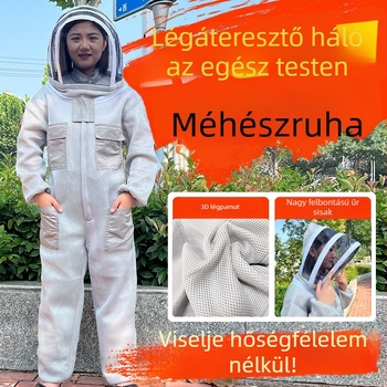 Légáteresztő méhészi overál 3D-s légárny hálóval, teljes testvédő ruházat a méz gyűjtéséhez