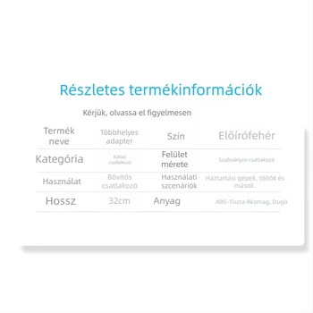 Vízálló 220V-os csatlakozódoboz modemhez/routerhez, 1–4-es elosztóval