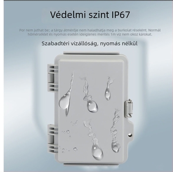 Kültéri műanyag vízálló osztó doboz, 4 áramkörrel, 1 soros elrendezéssel, IP67 védelem, ABS ház és PC fedél, csavaros rögzítés